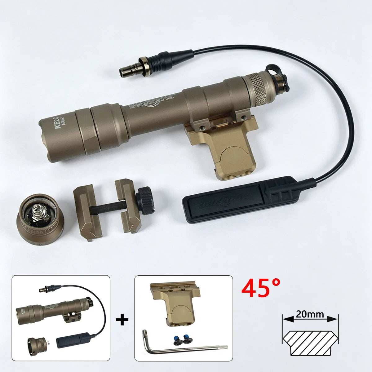 Surefire M600U M600B Powerful LED Flashlight with Mounting Base Fit 20mm Rail MLK Keymod for AR15 SF M600 Scout LED Light Torch