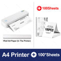 Portable A4 Thermal Printer Bluetooth Photos PDF Document Printing Machine Folded Rolls Paper For Office Work Home School Travel