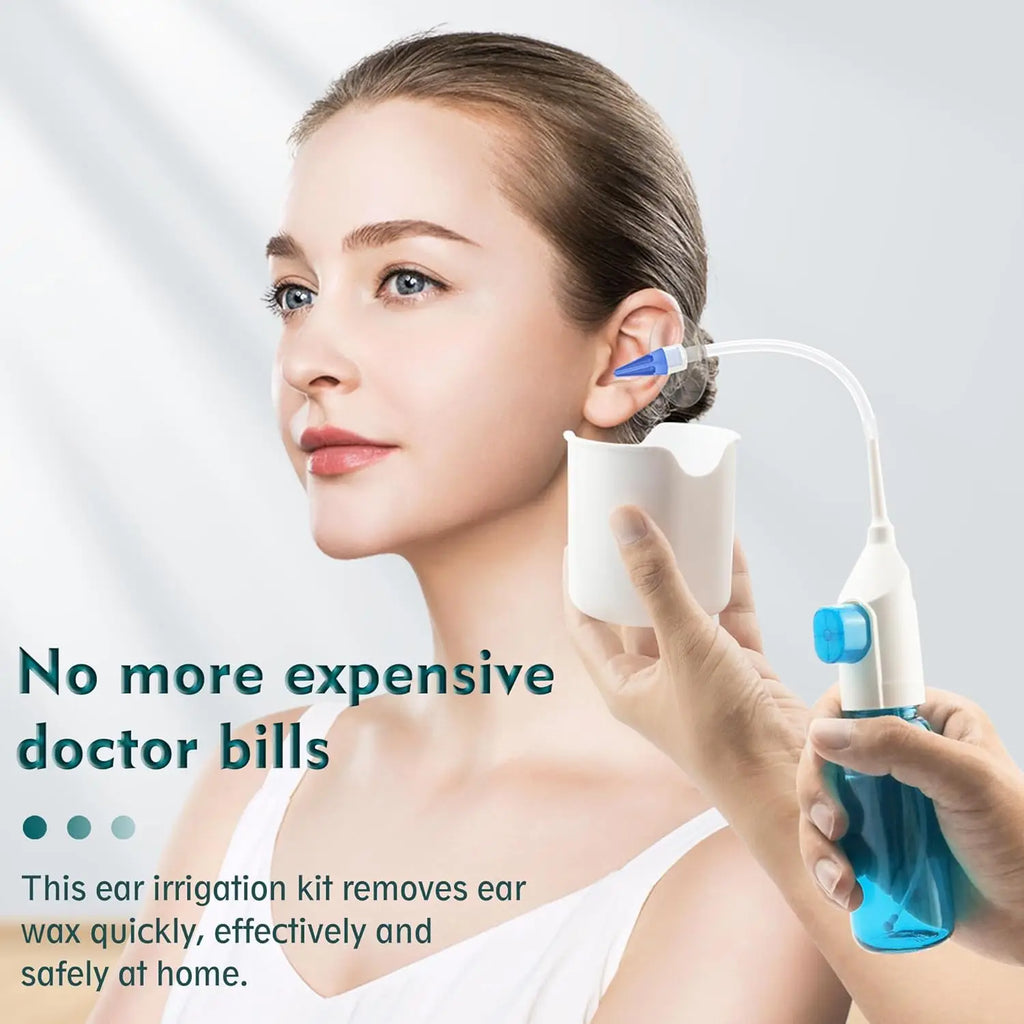 Ear Wax Removal Tool Manual Ear Irrigation Flushing Kit Ear Cleaner Full Set of Cleaning Tools and 30 Disposable Soft Ear Tips