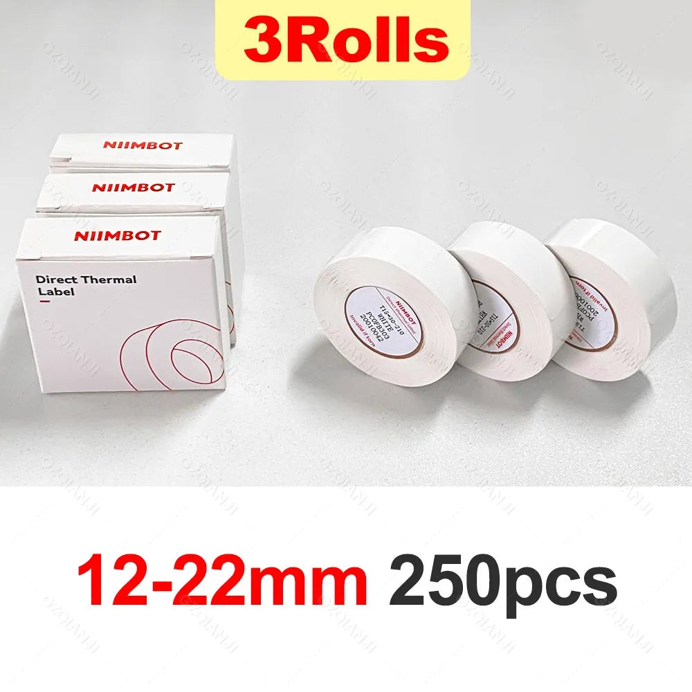 Niimbot D11/D101/D110 Mini Portable Printer White Tape Sticker Papers Waterproof Anti-Oil No Glue Thermal Label Printer Rolls