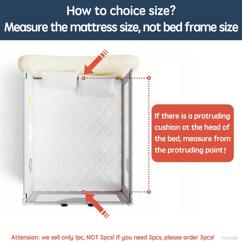 PANGDUBE 1pc Bed Rail Guard for Kids Fall Out Protection Handrail Bed Safety Baby Safety Bed Barrier for Parents Bed