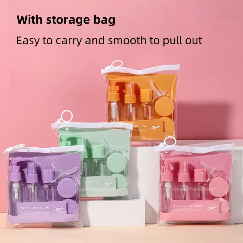 7pcs Travel Toiletry Bottle Set Refillable Leakproof Containers for Camping Gym Portable Lightweight Essentials