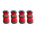 Soft Pet Snow Boots Puppy Rain and Snow Boots Warm Non-Slip Winter Dog Shoes Waterproof Plush/PU 4-Piece Set