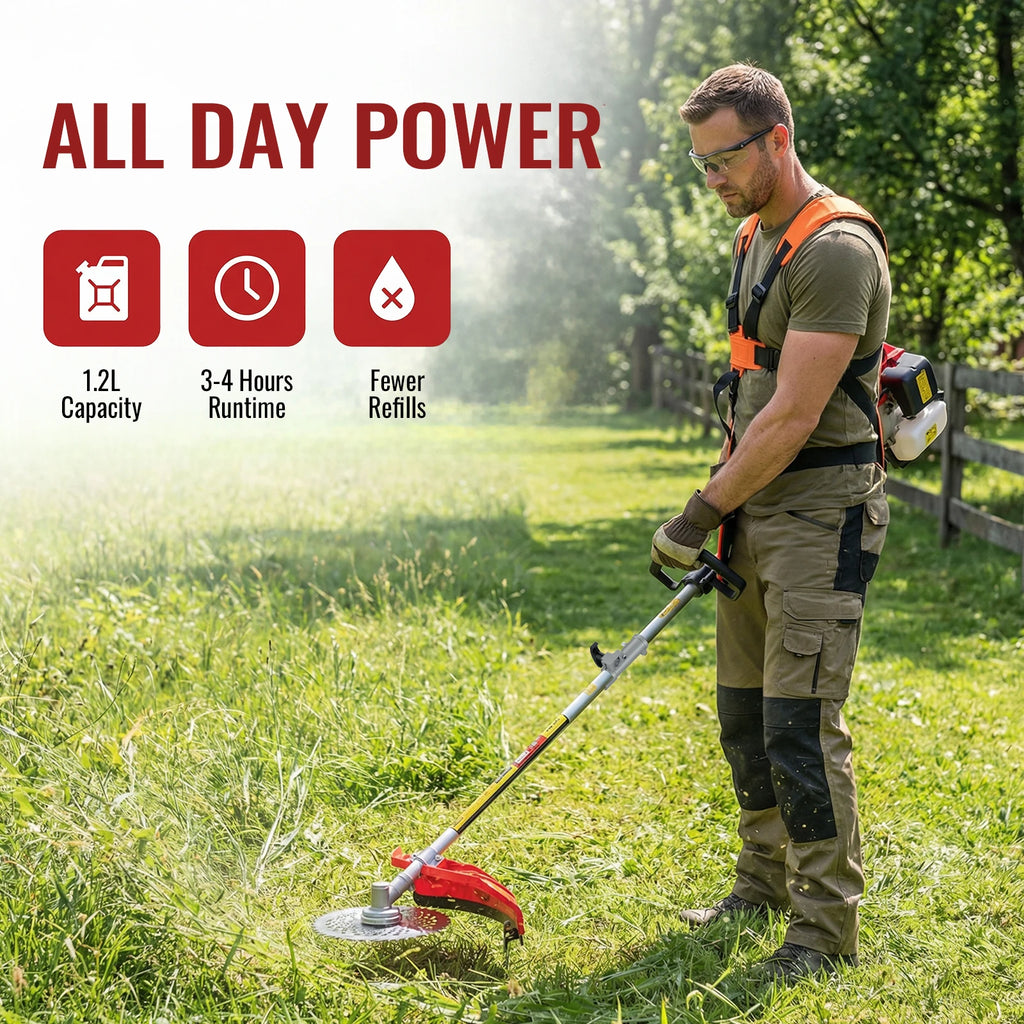 Conentool 11000RPM 52CC Petrol Brush Cutter 5 in 1 Handheld Garden Grass Trimmer 2 Stroke Hedge Trimmer Chainsaw Tool