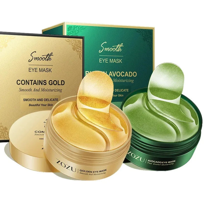 60/120 Pieces Avocado Gold Eye Masks Moisturizing Firming Eye Patches to Improve Eye Bags Anti-Wrinkle Eye Patches for Dark Circles