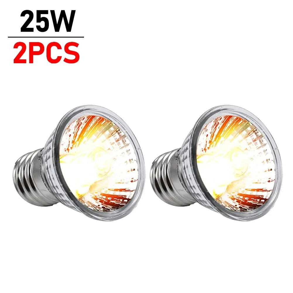 1/2/5/10PCS UVA+UVB Reptile Heat Lamp 25/50/75W Full Spectrum Basking UV Light Bulb for Snakes, Turtles, and Amphibians