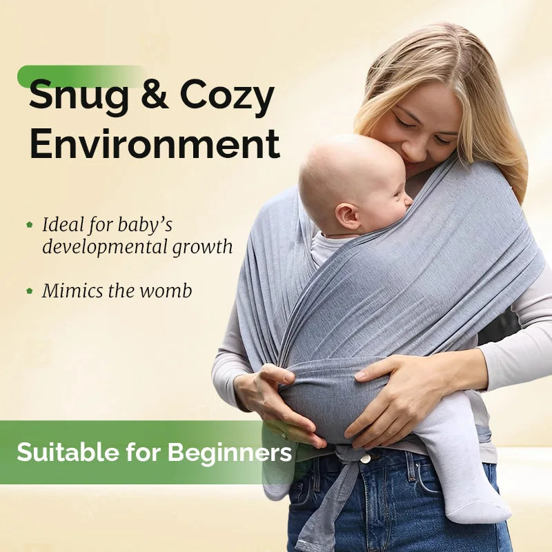 Ergonomic Baby Wrap Sling Carrier Soft Cotton Kangaroo Sling for Newborns to 36 Months Comfortable Front Baby Carrier