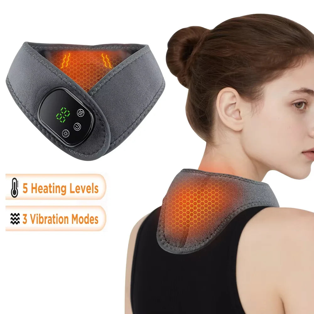 Electric 3-in-1 Ankle Calf Foot Vibration Massager 6 Levels Hot Compress Massage Ankle Brace Plantar Fascia Foot Muscle Relax