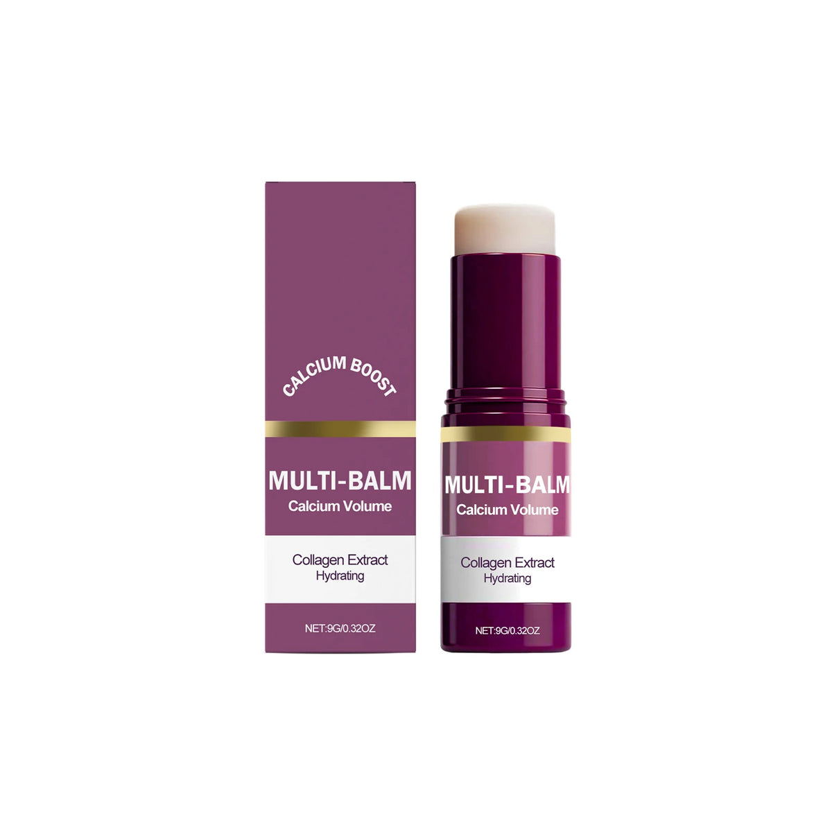 Calcium Boost Collagen Multi Balm Hydrating Moisturizing Stick for Lips Eyes Face Neck Portable Daily Skin Care Balm Stick