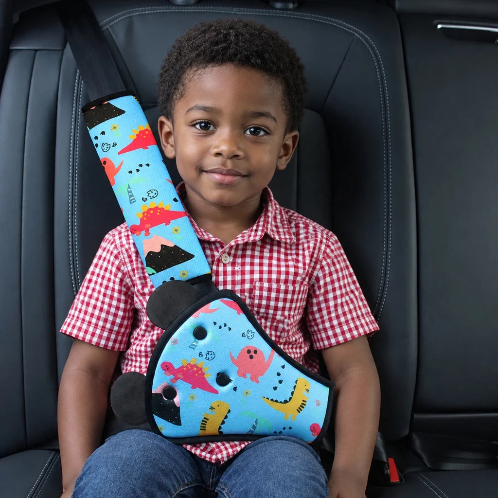 Kit di regolazione della cintura di sicurezza per bambini, limitatore anti-strangolamento per il collo, protezione per cintura di sicurezza auto.