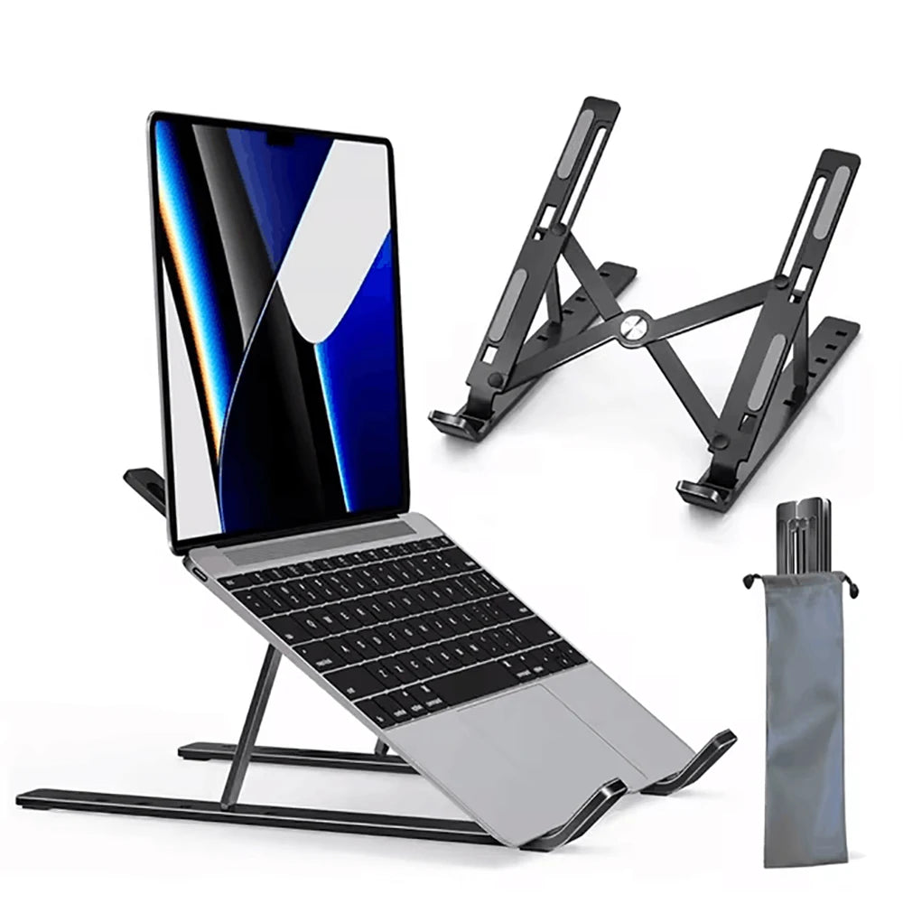 Supporto per laptop regolabile, supporto portatile e pieghevole per monitor di computer, base per notebook, accessori per MacBook Air, iPad e tablet