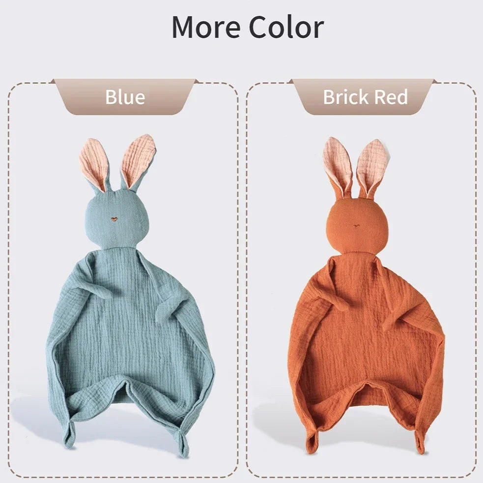 Baby Soothing Towel 100% Cotton Infant Animal Cartoon Handkerchief Rabbit Style Kids Sleep-help Toy Gauze Appease Sleep Aid Doll