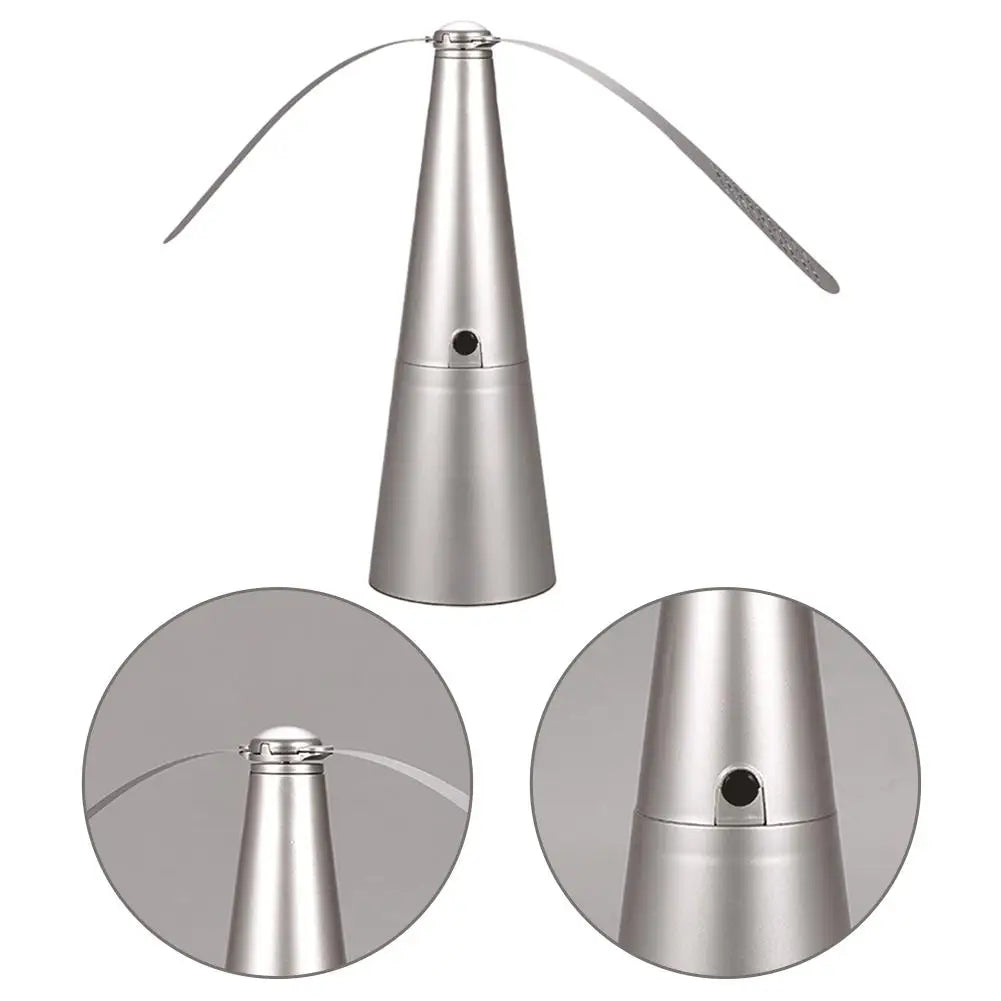 Portable 360° Rotating Automatic Soft Mosquito & Fly Repellent Fan Battery Powered Ideal for Outdoor Family Picnics