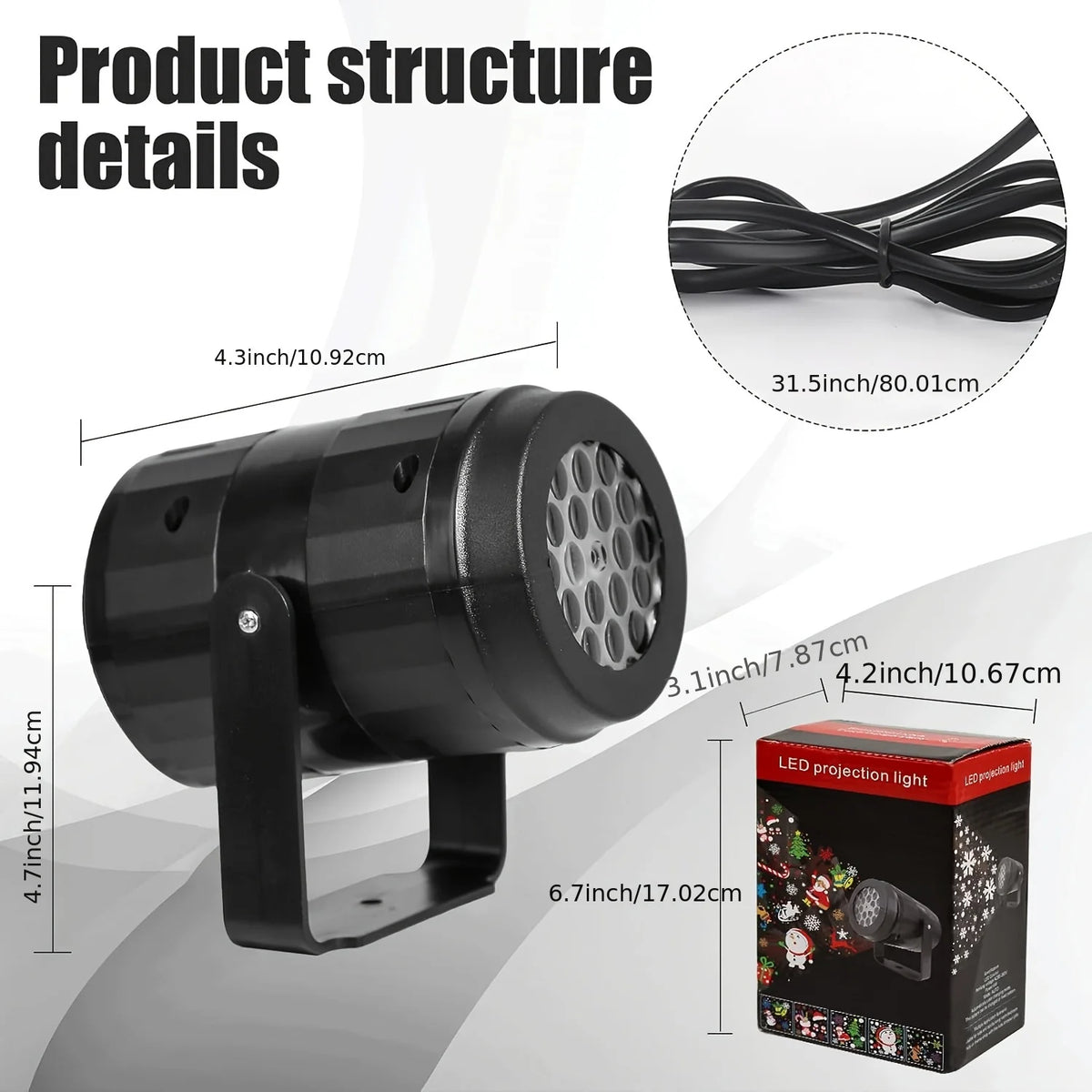 Christmas LED Projector Light, USB Powered, 16 Projection Patterns Santa Claus Snowflake, Indoor Party Home Decor Lamp for Chris