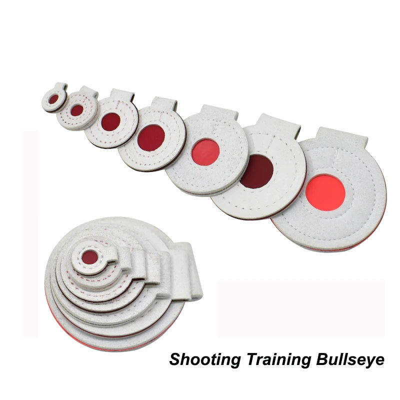 Shooting Training Bullseye Set Hanging Round Target Leather Material Slingshot Shooting Aiming Practice Target