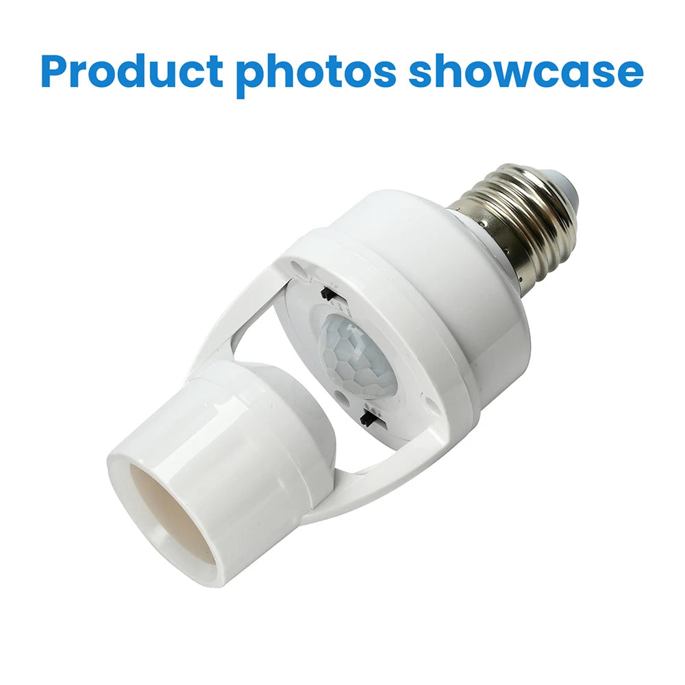 Motion Sensor Led Lamp Base E27 Socket Converter Light Bulb Holder Adapter Switch Adjustable PIR Human Induction Light Accessory