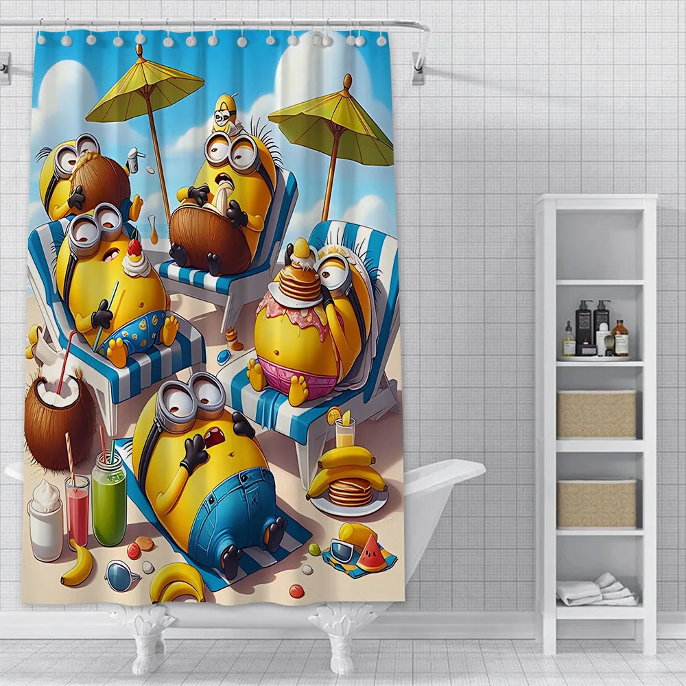 Shower For M-Minionss Curtain Waterproof Polyester Fabric Paint Colorful Bath Curtains Home Bathroom Decor Curtain With Hook