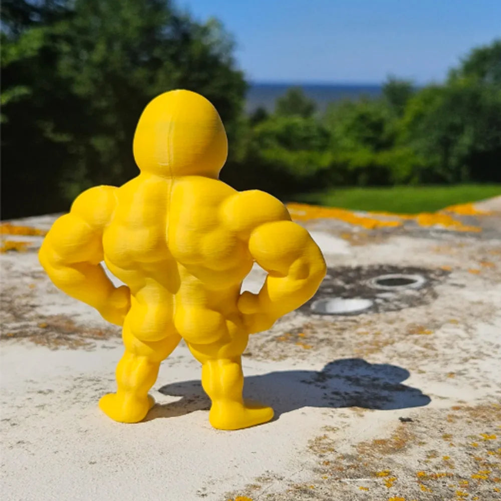 Muscle Duck Statue -3D Desktop Decor,Cute Bookshelf Whimsical Figurine,Multifunctional Indoor/Outdoor Decoration, Home Accessory