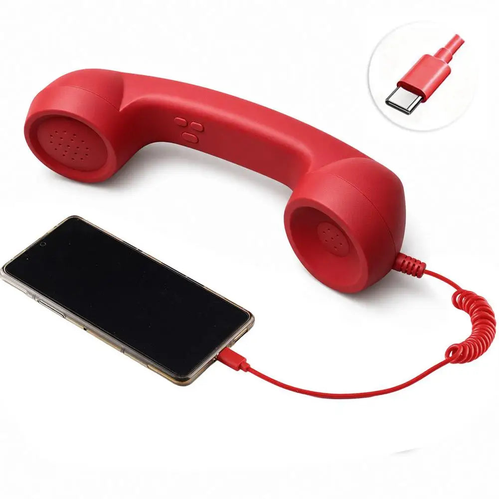 Retro Telephone Receiver Type-C 3.5mm Microphone Handset Directly Plug Into Mobile Phone Handset For Mobile Phones