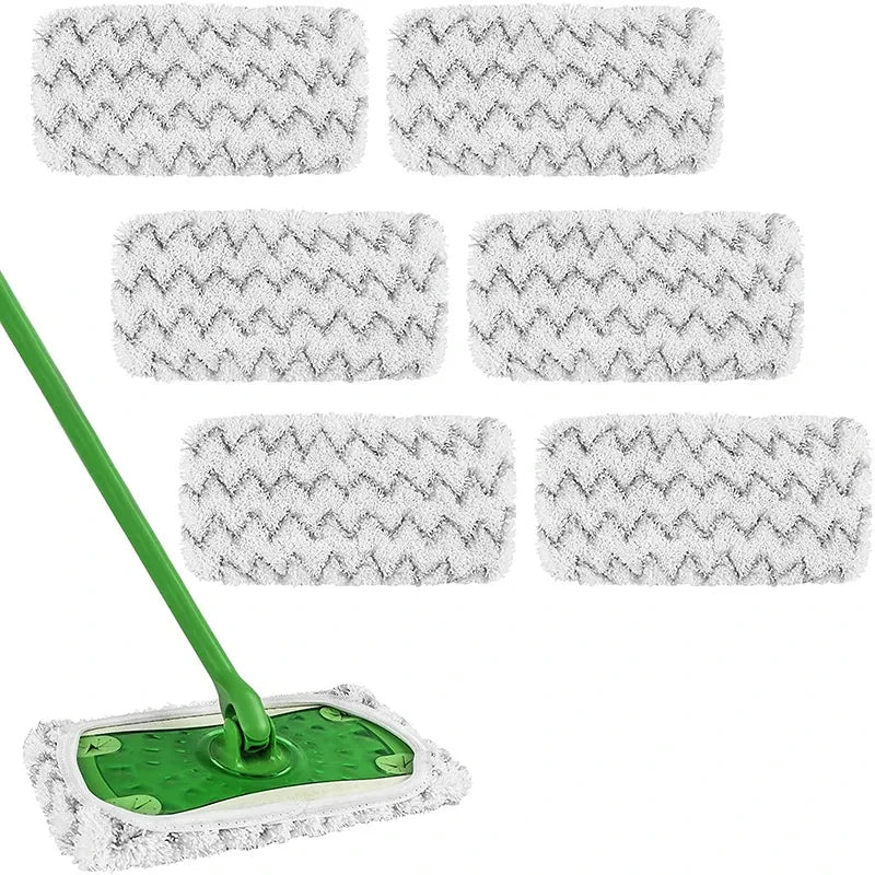 Thickened Elastic Band Flat Mop Cloth Coral Fleece/Microfiber/Chenille Replacement Rotary Mop Cleaning Pad for Bathroom