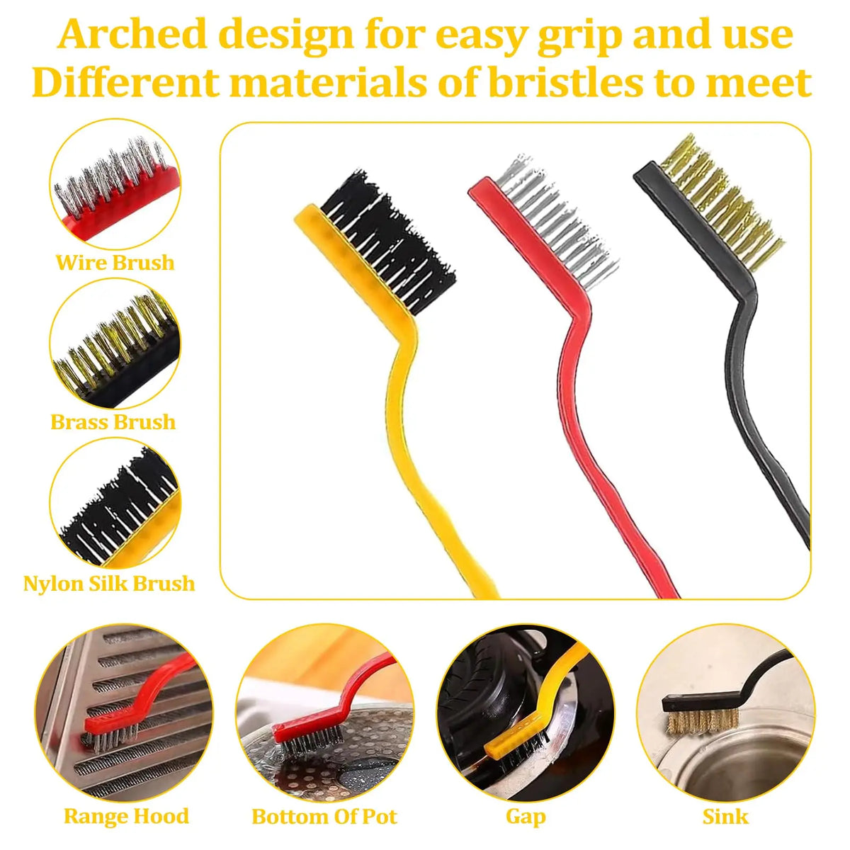 5/6/7pcs Cleaning Tool Set Multi-Surface Durable Brush Scraper for Gas Stove Range Hood Grime Removal Tools Home Outdoor Cleaner