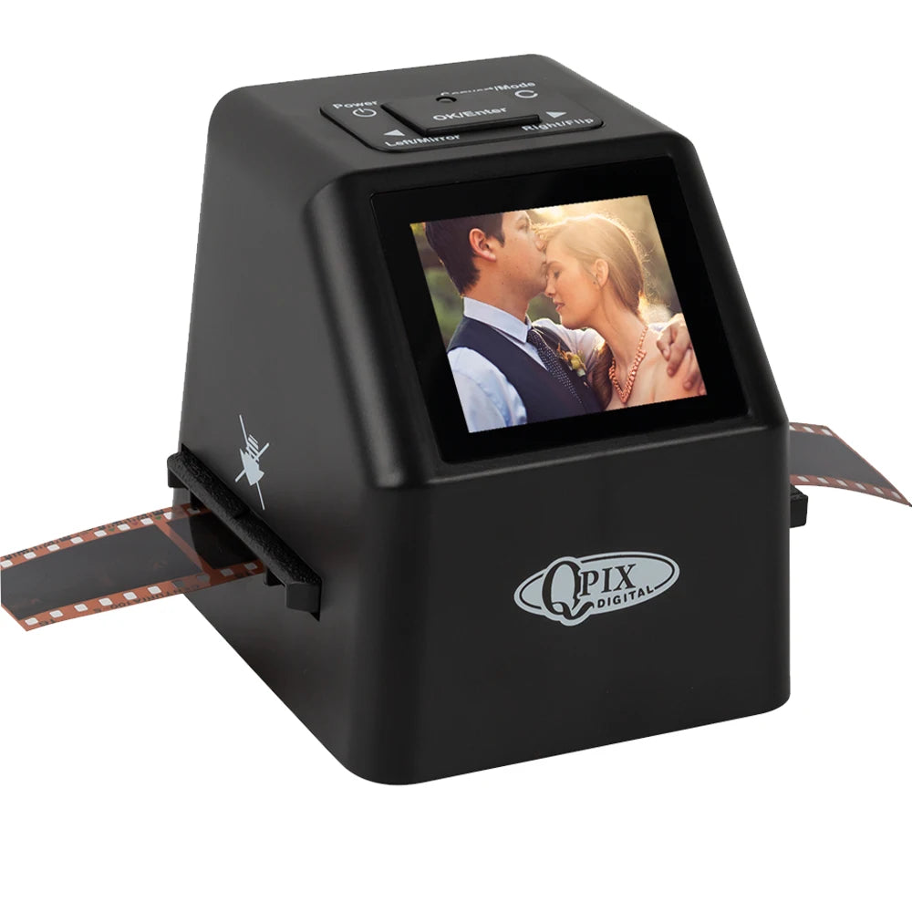QPIX 22 MP 35mm Portable Film Scanners 135 110 126KPK Super 8 Negative Slide Holder Photo Scanner Film Digital Converter
