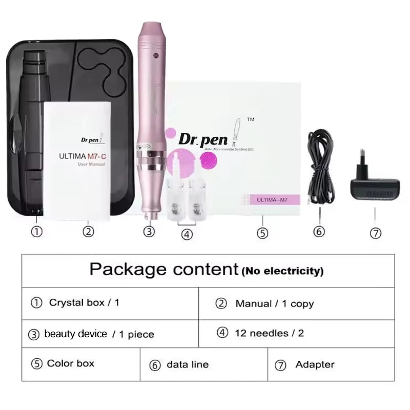Dr. Pen M7-C Needles Skin Tool Pen Machine Skincare 0.25mm Needle Micro Skin Regeneration Machine Beauty Tool