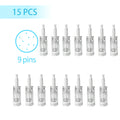 15Pcs Dr Pen Microneedle Cartridge Use for N2/M5/M7/E30, 9/12/24/36/42Pin&Round/Square Nano Use for Facial Needle Length 0.25mm