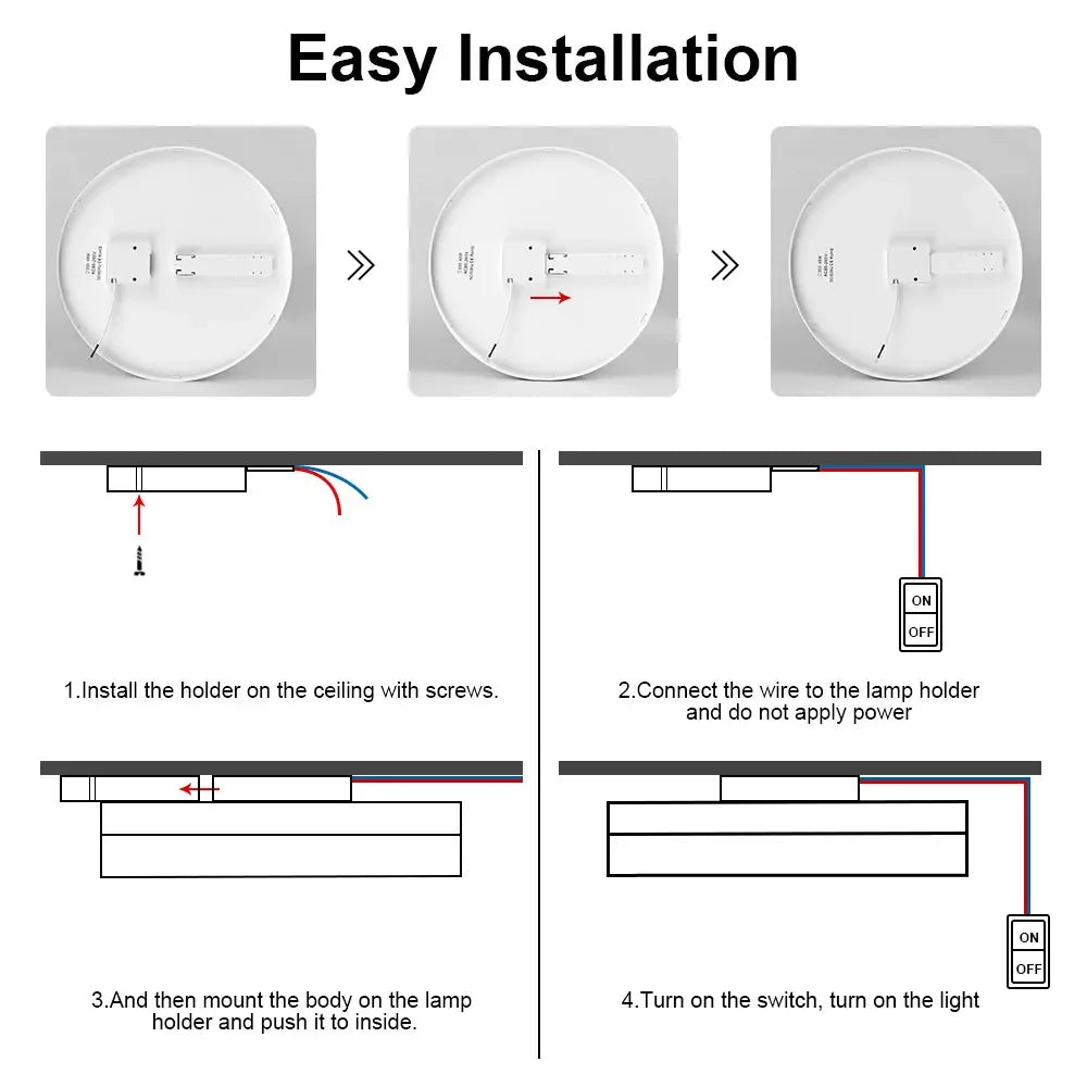 Round LED Ceiling Light Simple Square Ceiling Lights Modern Kitchen Ceiling Lighting Fixture Led Panel Lamp for Balcony Corridor