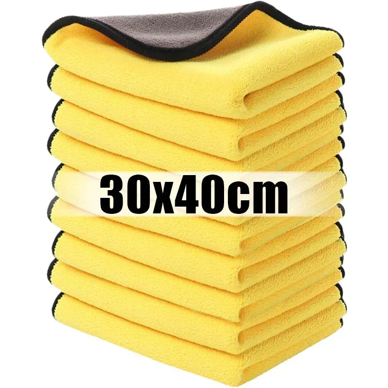 1-10Pcs Microfiber Cleaning Towels Thickened Double Layer Car Wash Drying Towel Home Windows Glass Cleaning Cloth Kitchen Towels