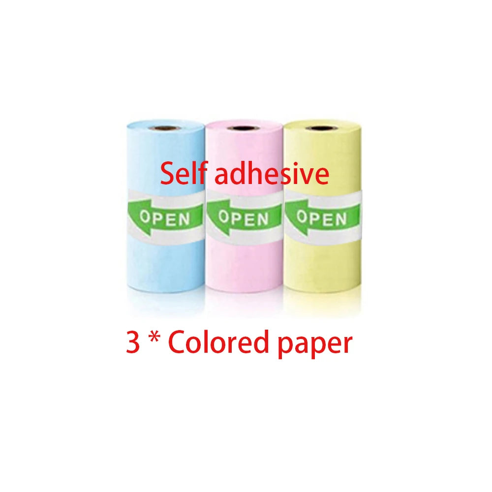 Mini Printer Paper Self-adhesive Thermal Papers HD Color Label Printers Wireless Label printer Inkless Printing Universal 57mm