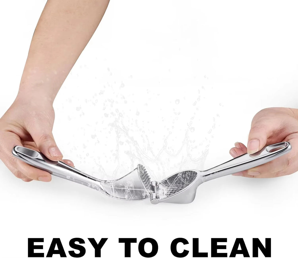 1PC Garlic Press Zinc Alloy Garlic Mincer Crusher with Ergonomic Soft Grip Handle Easy to Squeeze Clean
