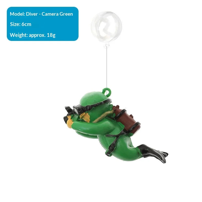 Mini Floating Diver Aquarium Ornaments Fish Tank Decoration Luminous Green Cute Small Floating Ball Aquarium Accessories Acuario
