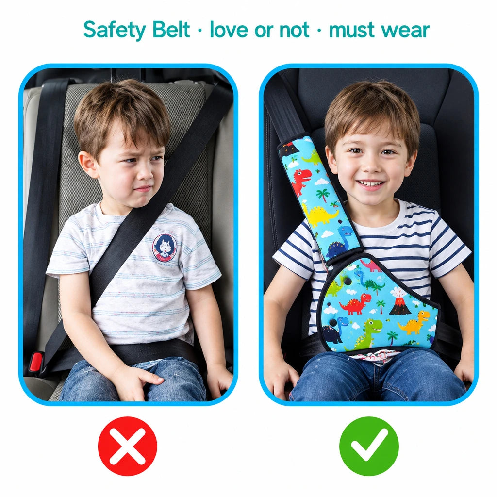 Kit di regolazione della cintura di sicurezza per bambini, limitatore anti-strangolamento per il collo, protezione per cintura di sicurezza auto.