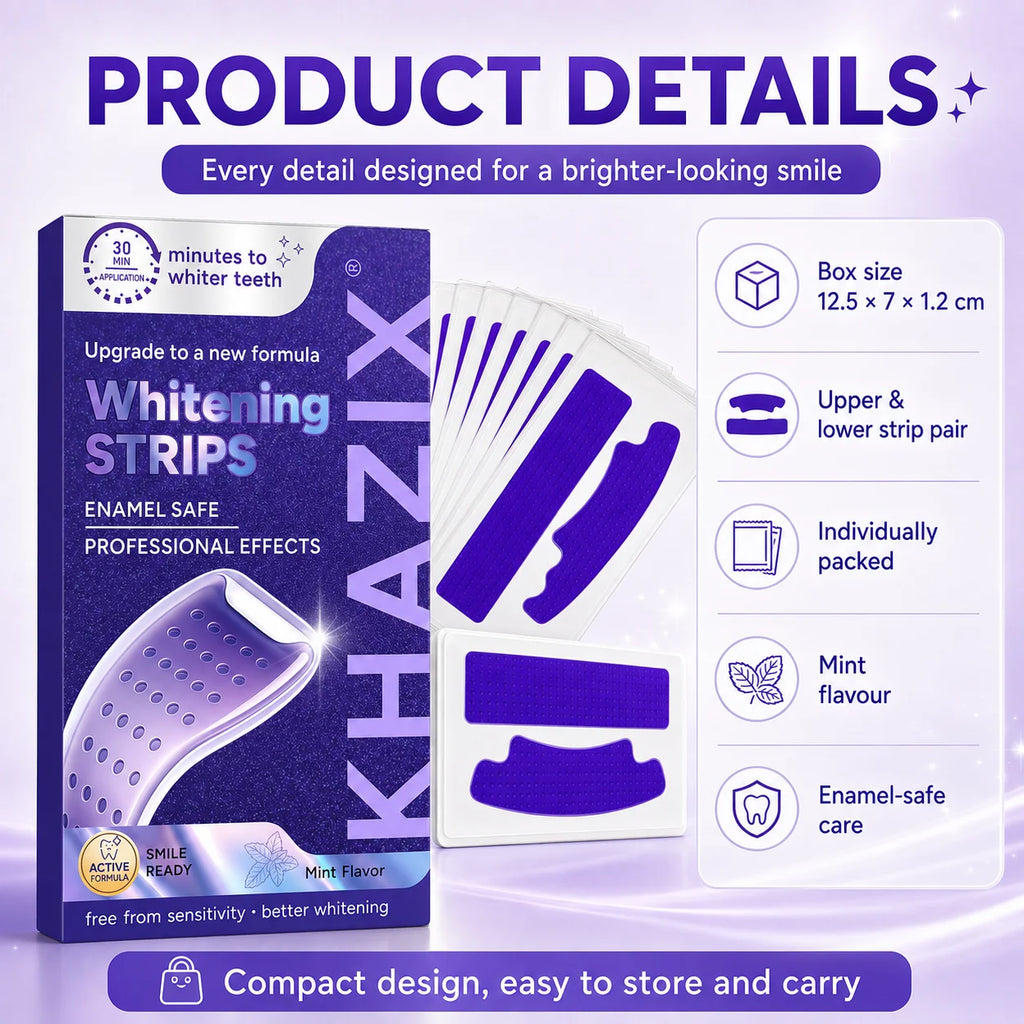 Teeth Whitening Strips Kit 2/3/7PCS, Gentle Purple Whitening Strips for Enamel Care and Brighter Looking Teeth.
