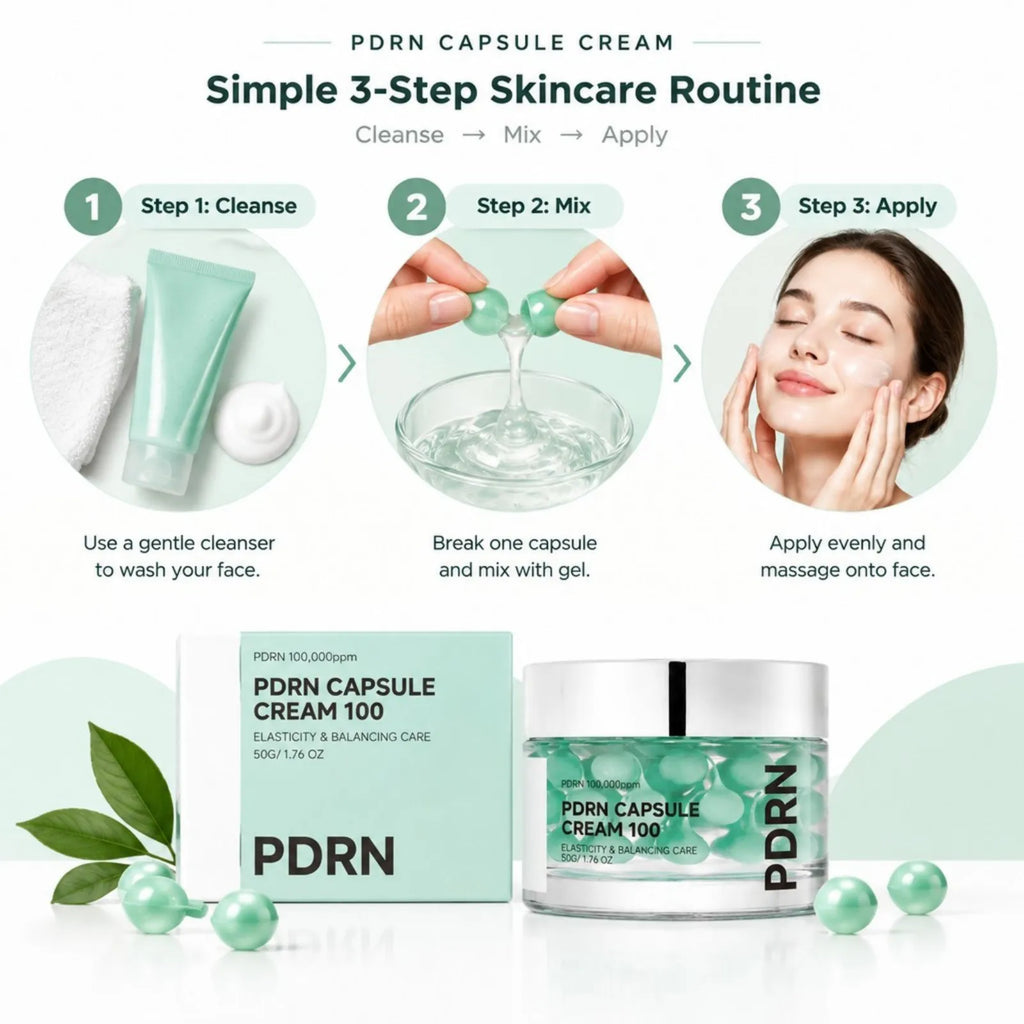 PDRN Moisturizing Capsule Cream Hydrating Skin Repair Cream Even Bright Tone Non Sticky Firming Smoothing Pore Face Skincare