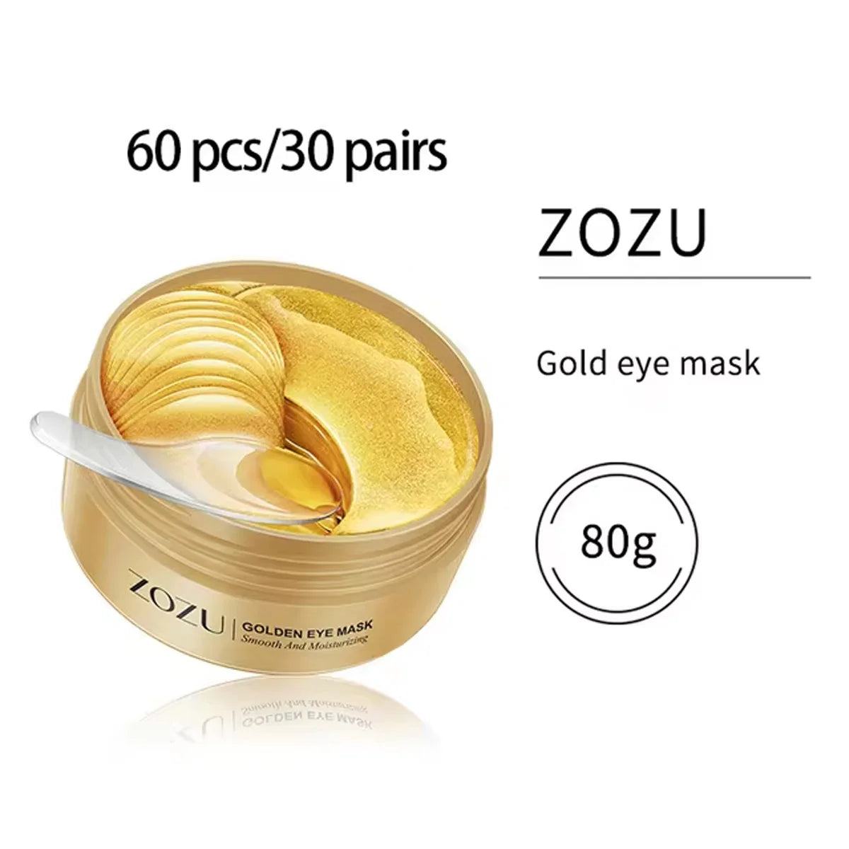 60/120 Pieces Avocado Gold Eye Masks Moisturizing Firming Eye Patches to Improve Eye Bags Anti-Wrinkle Eye Patches for Dark Circles
