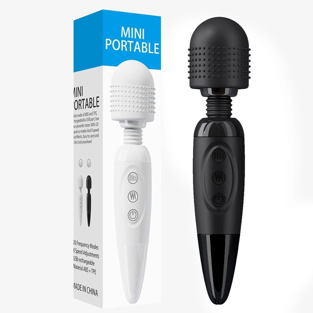 Electric Massager Stick 8 Intensity Levels 20 Vibration Modes Suitable for Neck foot head back Health Massage Gun Portable