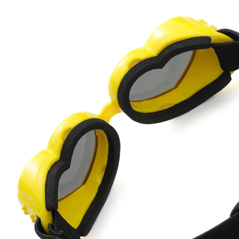 1 Pc Heart-shaped Small Dog Sunglasses Waterproof UV Protection Cat Sun Glasses with Adjustable Strap Goggles Pet Products