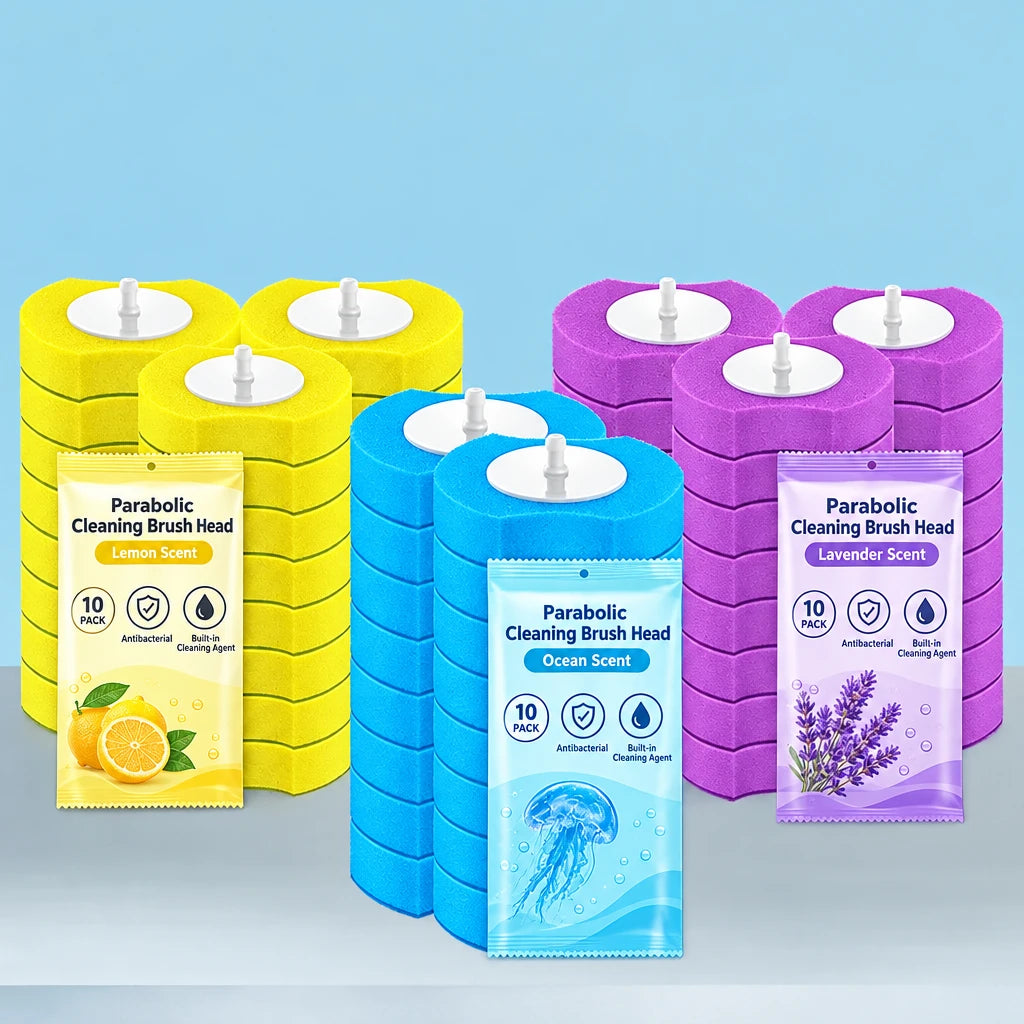 24PCS Disposable Toilet Brush Heads Toilet Bowl Wand Refills Bowl Cleaners Scrubbing Pads for Bathroom Toilet Household Cleaning